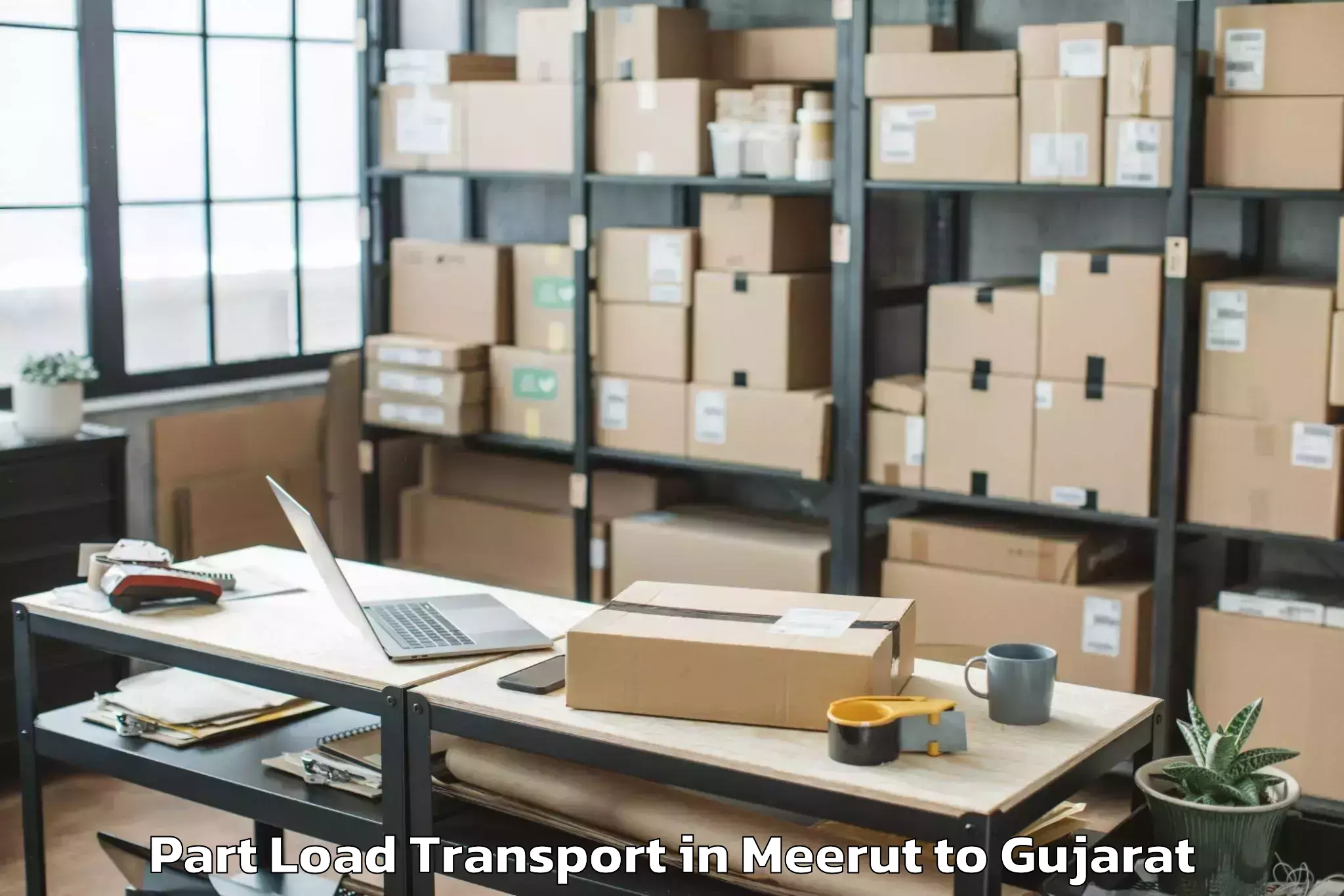 Book Meerut to Adalaj Part Load Transport